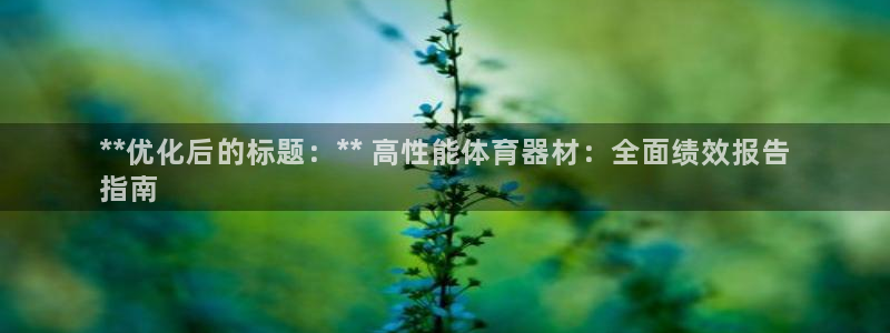 富联小区：**优化后的标题：** 高性能体育器材：全